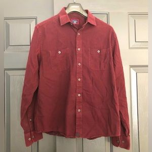 UNTUCKit Shirt Men's Medium Burgundy Red Cotton Button Up Flannel Sherwood